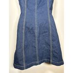 SheIn Denim Scoop Neck Button Up Dark Wash Mini Dress Casual Festival Western Small Photo 4