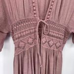 Lulus Long Duster Hippie Boho Festival Womens Medium Pink Lace Coquette Photo 5