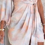 Tie dye One shoulder Dress Pink Peach M Size M Photo 1