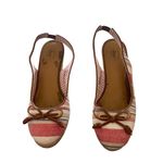 G.H. Bass & Co. Women's Stripe Wedge Slingback Sandals‎ Size 8 Multicolor Photo 2