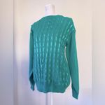 Vintage ‘90s Blair Boutique Teal Woven Ribbon Relaxed Fit Sweater Green Photo 1