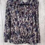 BeachLunchLounge  Top Womens‎ Medium Multi Button Down Semi Sheer Colorful Blouse Photo 0