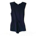 NBD  Frankie Black Romper size medium Padded Shoulders Drawstring Waist Photo 1