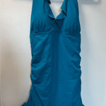 Jaclyn Smith Jacyln Smith Turqoise Ruffle One Piece Swimsuit Halter Neck Skirt Swingback 8‎ Photo 0