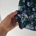 Belle Sky Belle Sky Chiffon Floral Print Strappy V-Neck Long Sleeve Faux Wrap Blouse L Photo 4