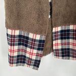 Hem & Thread  Faux Fur Plaid Open Front Boho Western Vest Photo 2