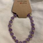 Handmade Purple and Gold Beaded Bracelet  Photo 1