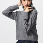 Uniqlo Washable Knit Cable Hoodie Sweater Medium Photo 0