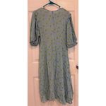 Faithfull the Brand Floral Midi Dress Ruffle Sleeve Blue Yellow M Photo 5