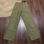 Bellerose green button front pants denim cotton $300 contemporary winter boho Size 0 Photo 1