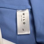 Wilo The Label Blue/White Athleisure Set Criss Cross Sports Bra Shorts Size M/L Blue Size L Photo 5