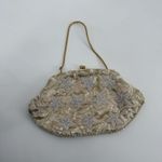La Regale *Flaws* Vintage Ivory Beaded Clutch Bag Gold Formal Photo 4