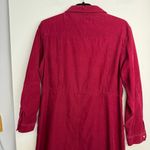 Vintage 90s FADS Corduroy Shirt Dress Sz 14 Red Button Front Long Sleeves Photo 9