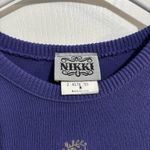 Vintage Nikki Purple embroidered floral sweater Size M Photo 1