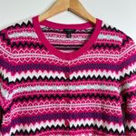 Talbots  Lambswool Blend Cardigan Sweater Shades of Pink Medium Petite fair isle Photo 1
