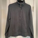 L.L. Bean Size M Full Zip Mock Neck Cotton Stretch Dark Gray Sweatshirt Jacket Size M Photo 0