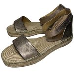 Splendid  Sz 8.5 Pink Rose Gold Metallic Leather Ankle Strap Espadrilles Sandals Photo 0