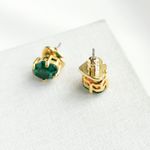 Kate Spade  NIB Treasure Trove Studs emerald green gold Photo 3