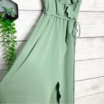 Paper Crane  Sage Green Sleeveless Ruffle High Low Dress Size Medium Seafoam Photo 5
