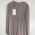 Mac Duggal  Stripe Long Sleeve Midi Dress in Vintage Lilac Size US 16 NWT Photo 8
