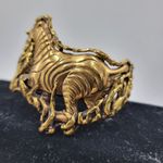 VINTAGE Handmade Golden Zebra Cuff Bracelet Mid Photo 3