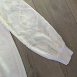 Loft  Women’s Cream Wool Blend Puff Sleeve Sweater Sz PL Photo 4