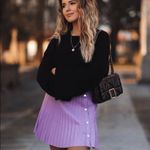 ZARA  Lilac Vegan Faux Leather Pleated Mini Skirt Size XS Bloggers Fave RARE‎ Photo 7