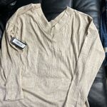 White Birch Double V neck sweater Tee Photo 1