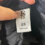 R13  Black Marble Moto Skinny Jeans With Zipper Size 26 Photo 4