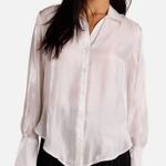 Bella Dahl Shirt Tail Button Down White Shimmer Blouse Sz M Photo 0