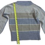 Striped Turtleneck Sweater Pullover Knitwear Neutral‎ Tones Cozy Comfy Size M Gray Size L Photo 3