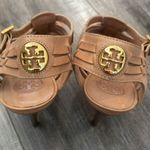 Tory Burch  Nadia brown woven leather logo detail huarache sandals heels 9.5 Photo 9