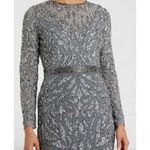 Mac Duggal  5521 Platinum Embellished Illusion Sheath Dress Size 8 NWT Photo 2