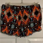 No Boundaries Orange and Black Colorful Flowy Shorts Photo 1