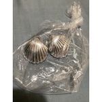 J.Crew Seashell Stud Earrings Metallic Silver Tone Coastal Beach Theme Jewelry Women Photo 1