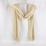 Echo Soft Beige Knit Scarf Unisex Men Women One Size White Photo 1
