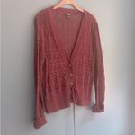 a.n.a  burgundy‎ knit button-down sweater women’s size large Photo 2