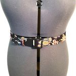 Black Floral Belt Adjustable Size 12 Photo 0