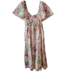 Sézane  NWT Emeline Linen Midi Short Sleeve Floral Midi Dress in Romantic Flowers Photo 5