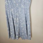 French Grey Floral Light Blue Sundress Mini Sleeveless Large Womens Lightweight Photo 7