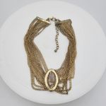 Chico's  Labrodite Amulet Necklace 20" Gold‎ Tone Chunky Multi Strand Lobster Claw Photo 1