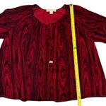 Michael Kors  Red Long Sleeve Peasant Blouse Shirt Size Small Photo 4
