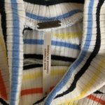 Free People Womens Size Small Multicolor Stripe Ribbed Mock Neck L/S Top Blouse Photo 3