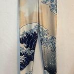 Blackmilk GREAT WAVE OF KANAGAWA BY HOKUSAI PRINTED LEGGINGS SZ SMALL MED RISE Photo 0