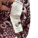 Outerknown Burgundy Folk Floral Top Women’s Size Small Organic Cotton Boho Pink Photo 9