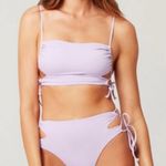 l*space L* Swim Rafaella lilac purple strappy tie up side bikini top small new Photo 2
