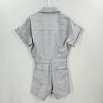 ZARA NWT Collared Denim Metallic Blue/Silver Romper Size M Photo 1