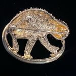 Elegant Vintage Gold & Amber Glass Stones of Tamarin Squirrel Monkey Brooch Photo 1