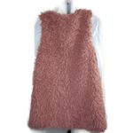 Self Esteem  Mauve Pink Faux Fur Vest With White Long Sleeve Shirt Set Jr L Photo 1
