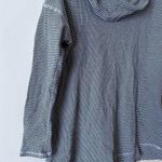 J.Jill Womens Cowl Neck Top Long Sleeve Top Ribbed Gray White SZ Small Photo 2